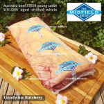 Beef SIRLOIN Porterhouse Has Luar AGED BY GOODWINS 3-4 weeks STEER (young cattle) Australia frozen brand Harvey or Midfield ROAST 10cm 4" +/-1.3 kg/pc (price/kg)